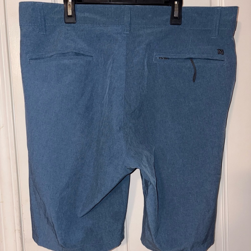 Burnside Men's Denim Blue Flat Front Shorts - Picture 2 of 6